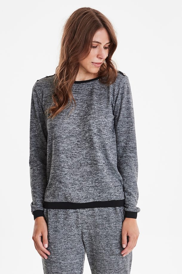 Fransa Long melange Long size Shop – Asphalt melange from sleeved sleeved T-shirt T-shirt Asphalt