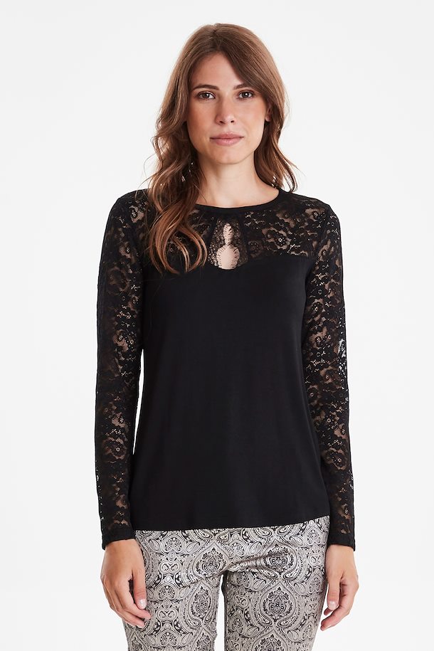 Fransa Blouse with long sleeve Black – Shop Black Blouse with long ...