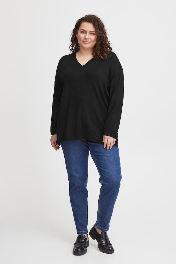 Fransa Plus Size Selection FPBLUME Pullover Black – Shop Black FPBLUME  Pullover from size 42/44-54/56 here