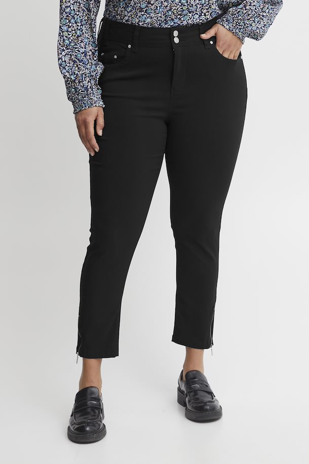 Fransa Plus Size Selection FPZALIN Capri pants Black – Shop Black FPZALIN Capri  pants from size 44