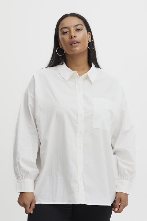 Fransa Plus Size Selection FPPOP Sie – Shoppen Hemd Hemd Blanc FPPOP Blanc de Blanc de Blanc