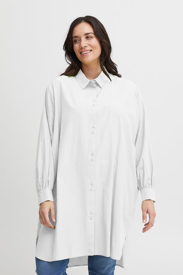 Fransa Plus Selection Langærmet skjorte Blanc – Køb Blanc de Blanc Langærmet skjorte fra