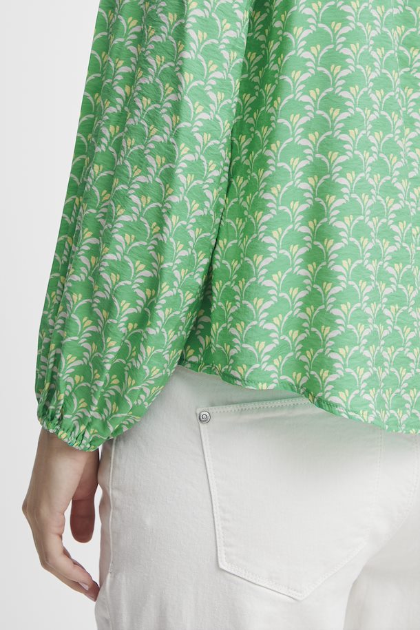 Fransa Blouse with long sleeve Holly Green MIX C – Shop Holly Green MIX C  Blouse with long sleeve from size S-XXL here