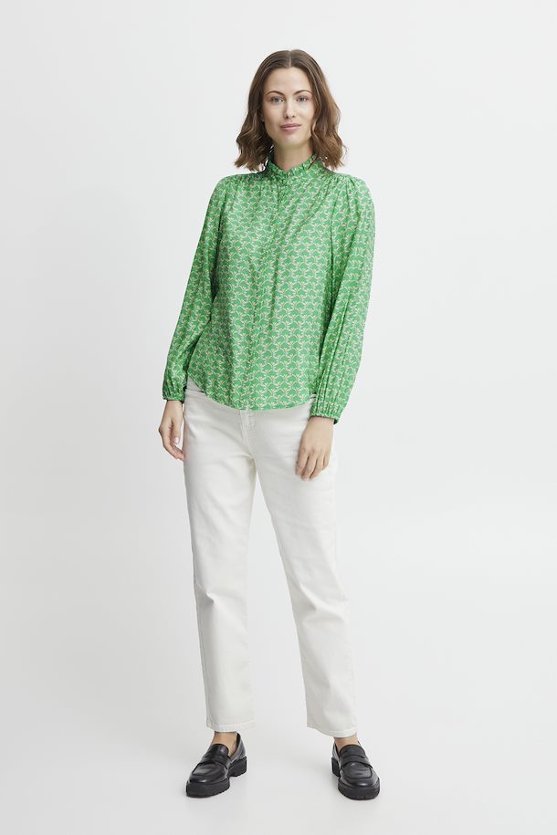 Fransa Blouse with long C MIX from sleeve Green here – Shop Blouse S-XXL with sleeve size MIX Holly Holly C Green long