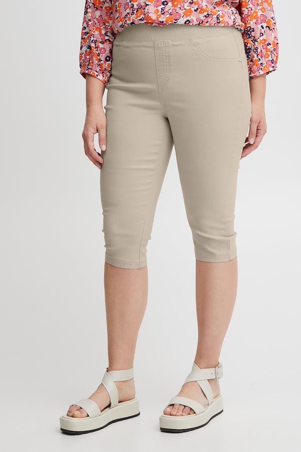 Fransa Plus Size Selection FXPZALIN Capri pants Oxford Tan – Shop