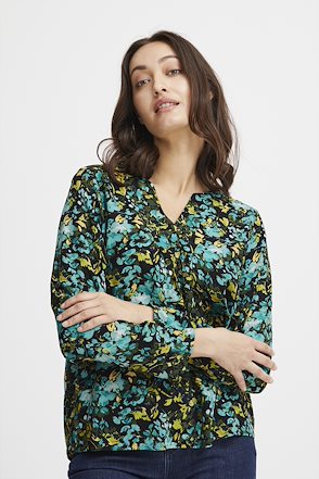 Fransa Blouse with long sleeve Holly Green MIX C – Shop Holly Green MIX C  Blouse with long sleeve from size S-XXL here