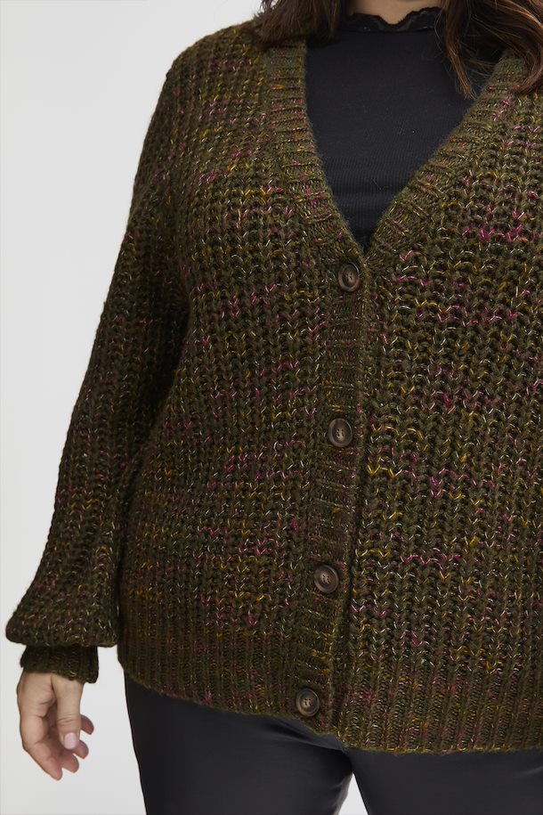Fransa Plus Size Selection Knitted Shop from Green here Rifle Melange 46/48-54/56 cardigan Rifle Melange Knitted – Green size cardigan