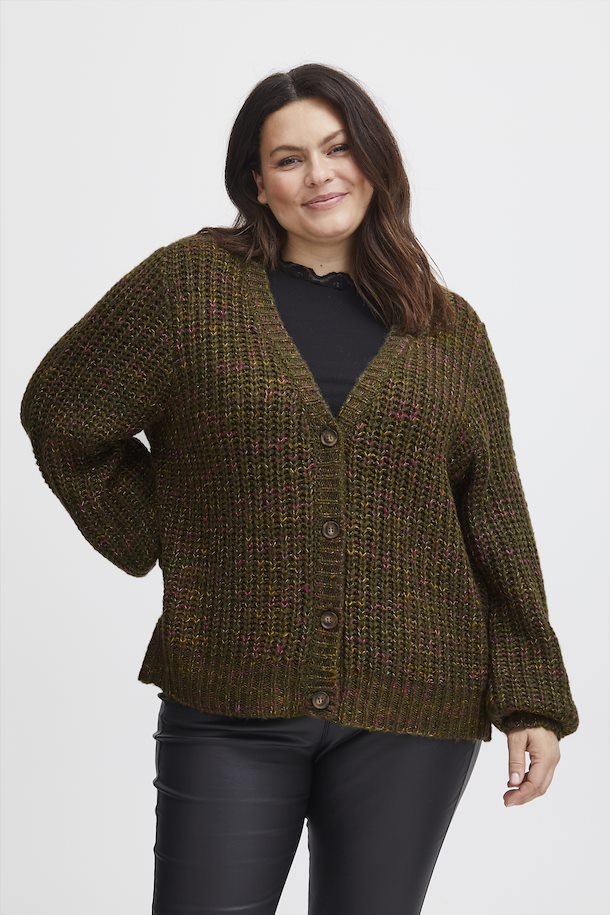 Shop Selection Melange Green cardigan from Rifle Knitted Fransa Rifle Melange Plus cardigan Knitted Size Green –