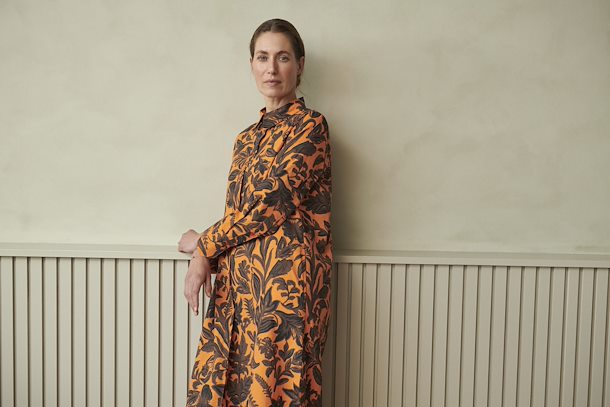 Fransa Dress Russet Orange Dress Mix Mix from Shop Orange – here size XS-XL Russet