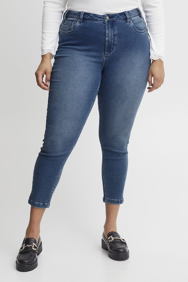 Fransa Plus Size Selection Jeans Sea blue – Køb Sea blue denim Jeans fra str.