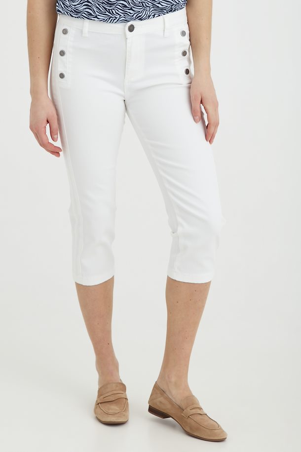 Fransa FRVOMAX Capri pants White – Shop White FRVOMAX Capri pants from size  34-46 here